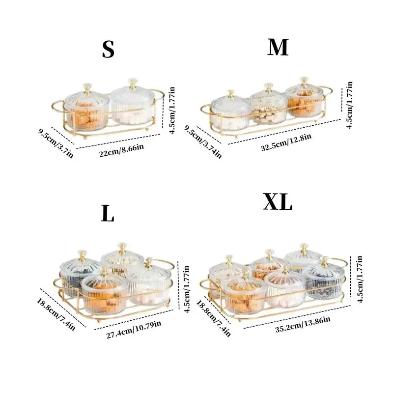 Snack Boxes with Compartments, Luxury Divided Container, Serving Tray with Lid for Dried Fruit Candy Chips Pickle Spice, Food Box for Party Home Decor 1