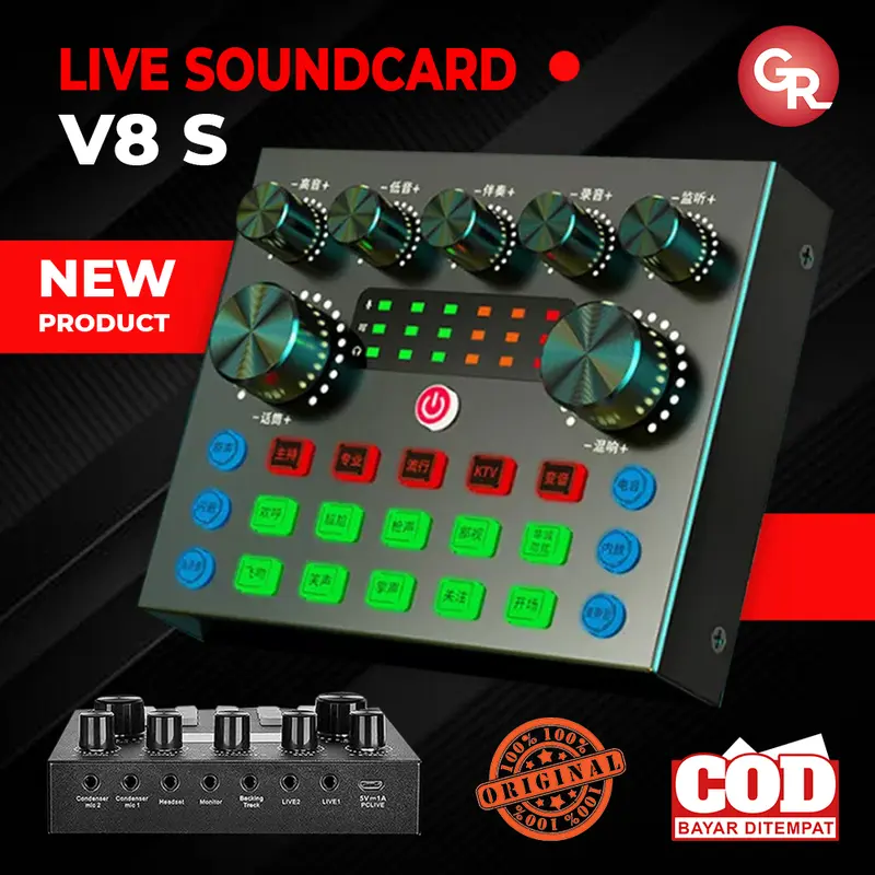 {BISA COD} V8S SoundCard Bluetooth Audio Usb Live External NEW Elektronik 0