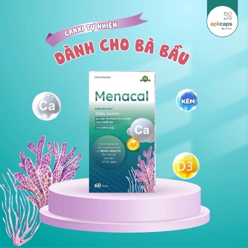 Canxi Menacal - Canxi Từ Tảo Biển Và San Hô Cho Mẹ Bầu Và Trẻ Nhỏ.Hộp 60 Viên