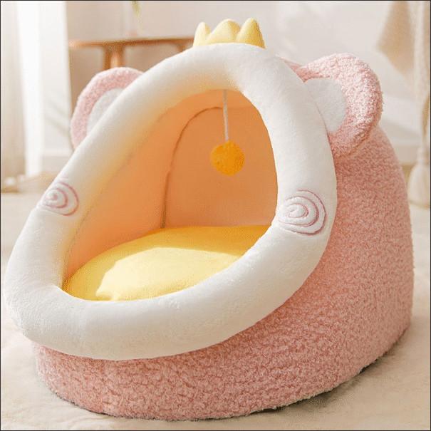 Product Introduction of [Mới về] Ổ Đệm, Nệm Êm Ái Có Vành Tai Kèm Cục Bông Tròn Đồ Chơi Dành Cho Thú Cưng Chó Mèo 13