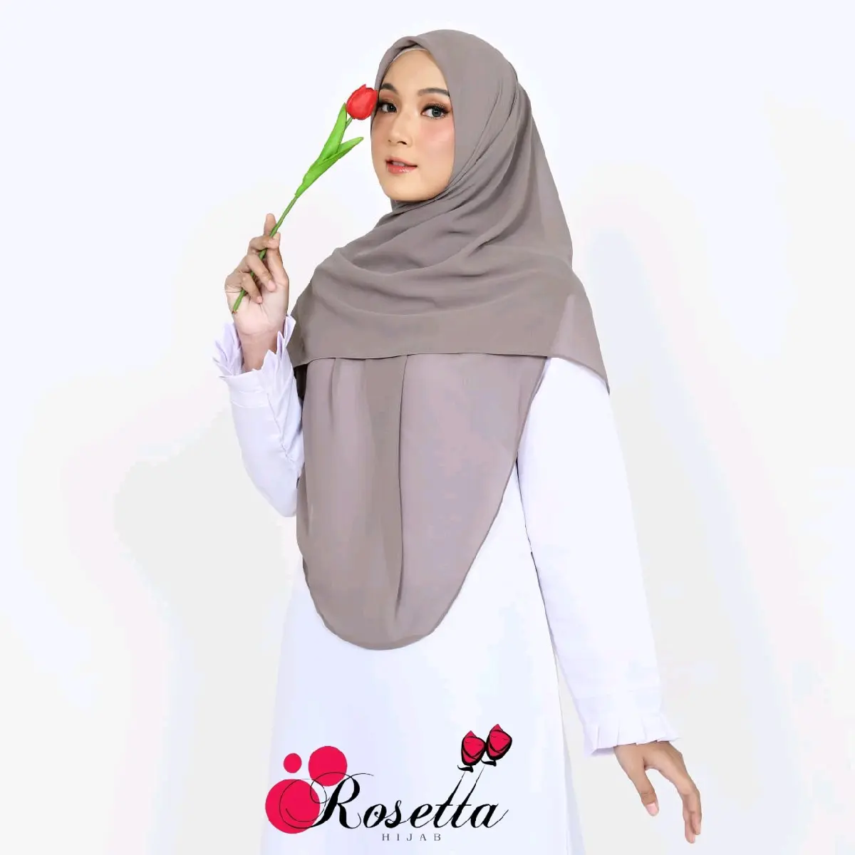 Segiempat Oval 130 x 130 cm Ceruty Babydoll Premium Square Muslim