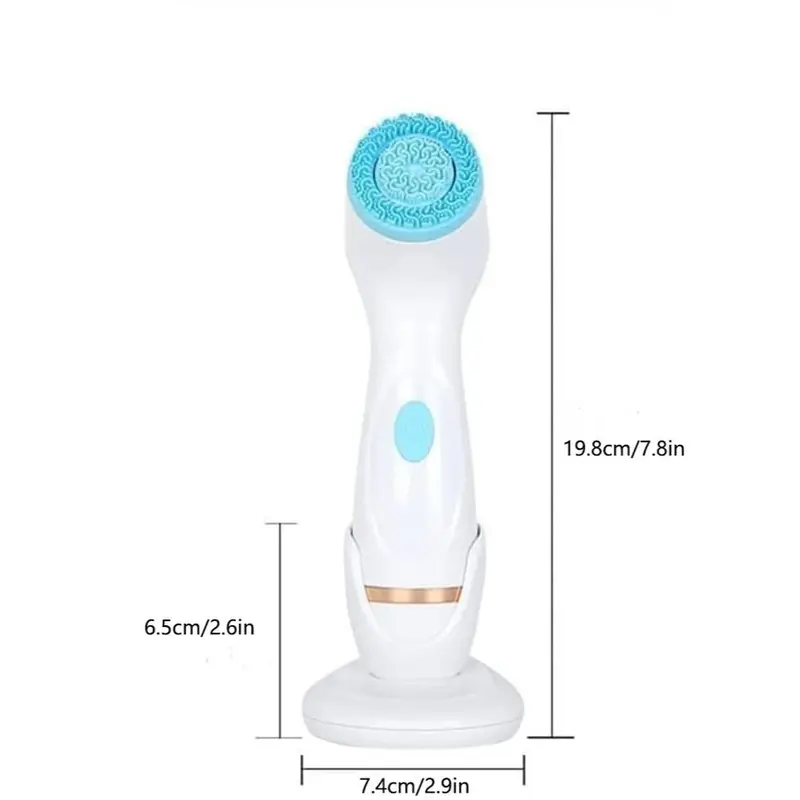 3 in 1 Electric Facial Beauty Instrument, 1 Box Waterproof Rechargeable Face Cleansing Brush with 3 Brush Heads, Facial Skin Care Tool for Women & Men 1