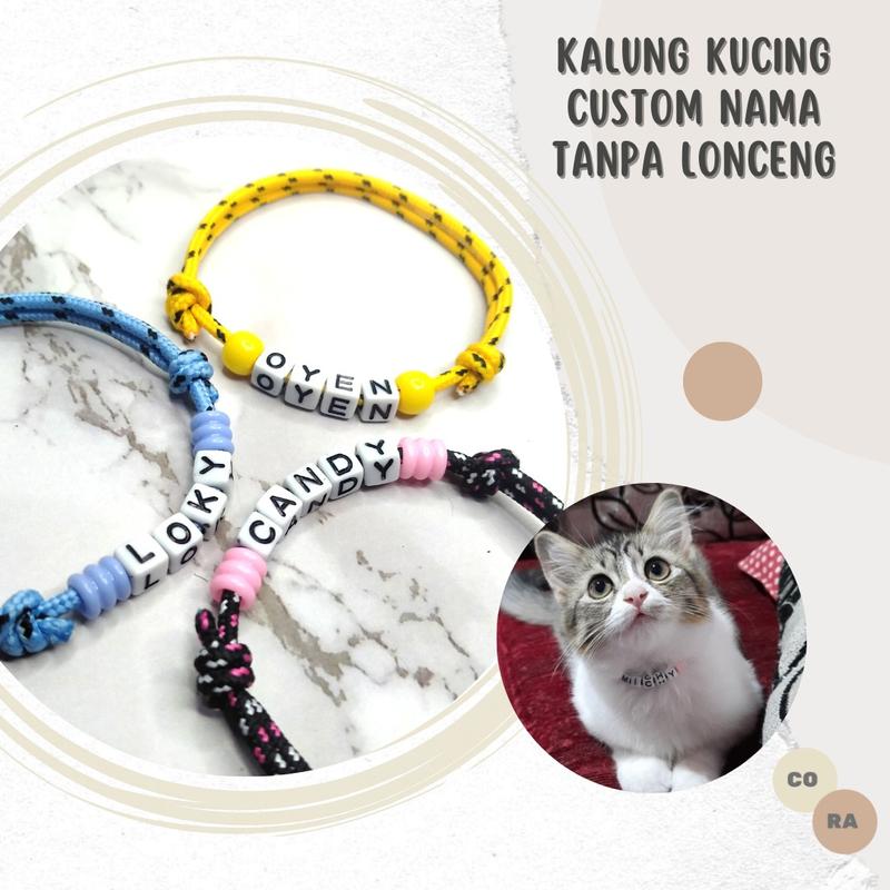 [CORA] Kalung Kucing Custom Nama Tanpa Lonceng 1