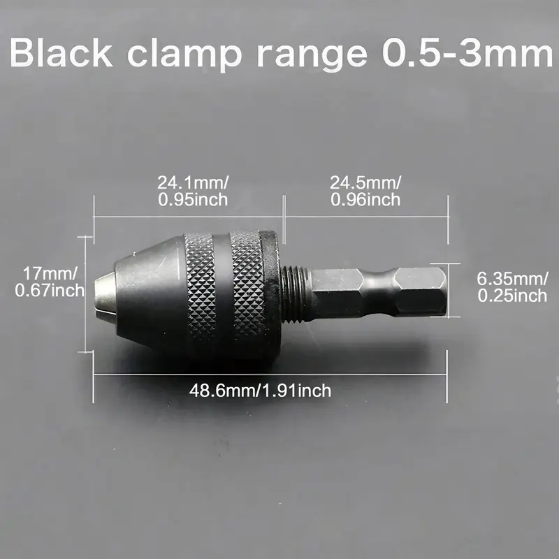 0.3-6.5mm Hex Shank Drill Chuck, 1 Count Quick Change Drill Chuck, Self Centering Three Jaw Chuck, Suitable for Rotary Tool, Electric Milling Machine, Engraving Machine Accessories 1