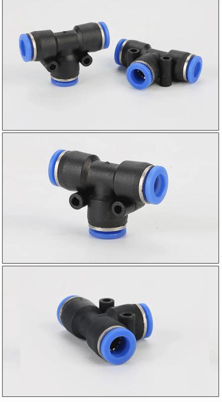 Product Introduction of 5pcs PE series T shaped Tee 4 6 8 10 12 14 16mm OD Hose 3 Way Port Y Shape Air Pneumatic Quick air Pneumatic Connectors Coupling 29