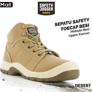 Sepatu Safety Jogger Works Desert 011 Brown S1P Sepatu Proyek Ujung Besi Anti Paku Anti Static ESD - 39