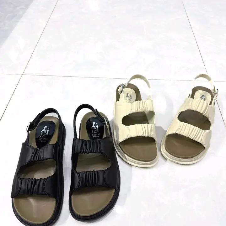 Sandal from bánh mì cao 3 cm quai da êm mềm thiết kế quai hậu có dây thun giúp mang dế dàng thích hợp đi làm hay đi chơi đều đẹp và thoải mái 2