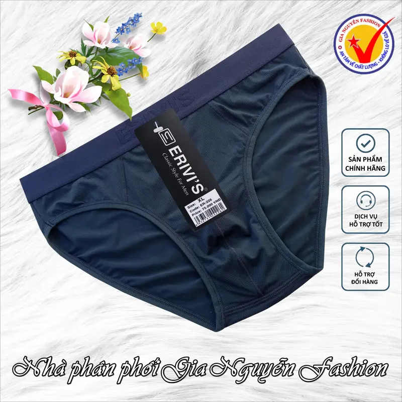 Combo 5 quần lót nam, lưới thun lạnh thông hơi, hàng Erivis Việt Nam, chất lượng cao 7
