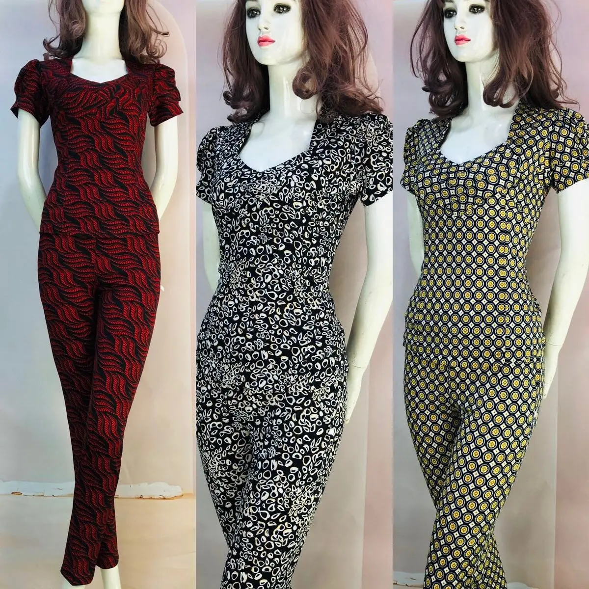 Sét Bộ Cổ Tim Tay Nhúng Cho Nữ ,Size 43kg Đến 65 Kg  Chất Vải Thun Nhập Dày Dặn Co Giãn. Nhung Áo Voi Quần