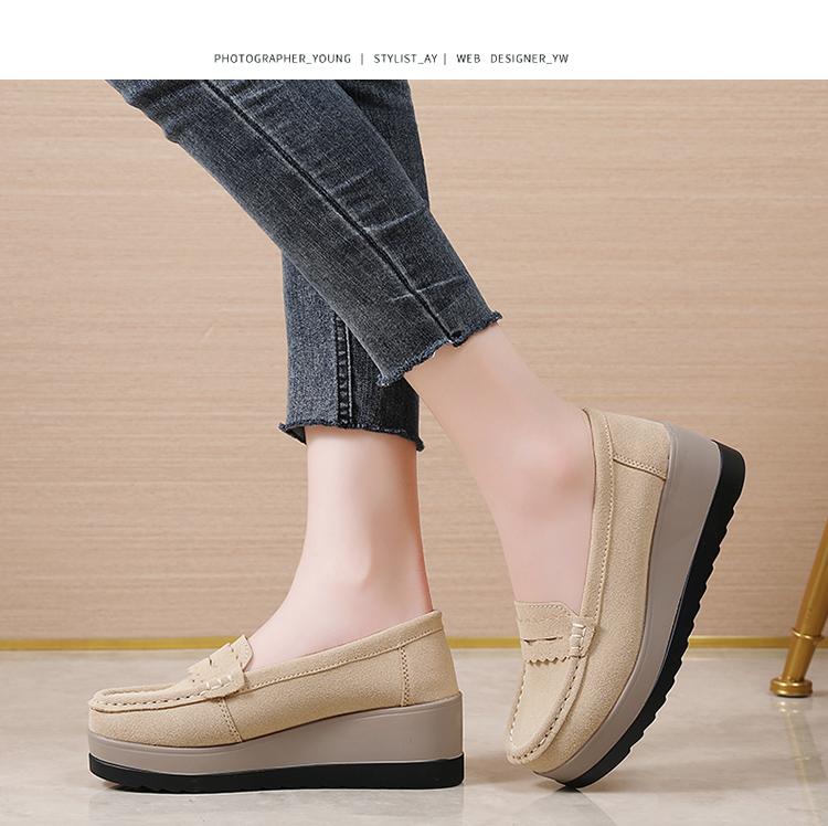 Product Introduction of plus Size Women's Shoes Fan Rongping New Fashion Casual Platform Height Increasing Slim Platform Shoes Rocking Bottom Mom Shoes One Pedal Lightweight Shoes Footwear Girl 14