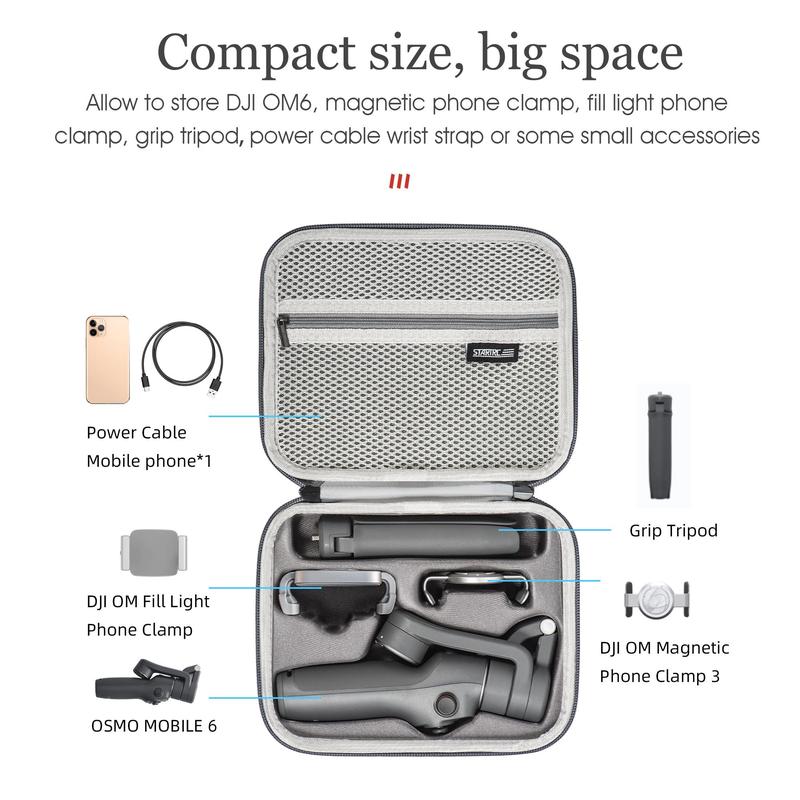 Product Introduction of STARTRC Portable Handheld Gimbal Storage Bag, Fashion PU Handheld Crossbody Shoulder Bag, Camera Accessories for DJI OM6 4
