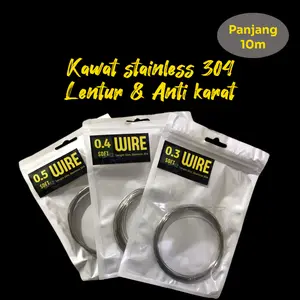 Kawat Stainless 304 10meter - 0.3mm 0.4mm 0.5mm