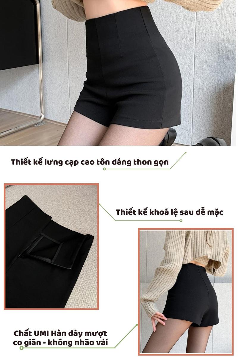 Product Introduction of Quần short dance idol lưng cạp cao chất Umi đanh mịn không nhão, quần đùi nữ kpop khoá lệ phía sau thời trang ELY222 16