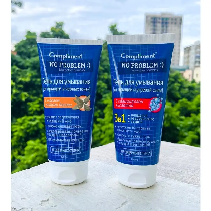 COMBO 2 CHAI Sữa rửa mặt BHA Compliment No Problem làm sạch sâu 200ml [Hàng Cty] compliment srm 3