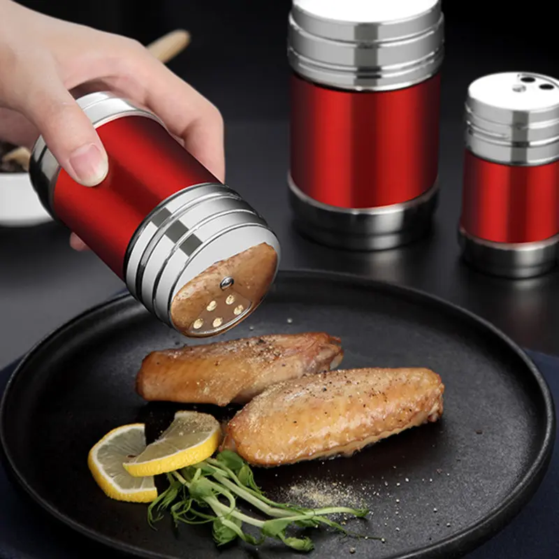 Lọ Gia Vị Bằng Thép Không Gỉ, Nắp Xoay, Dụng Cụ Lắc Chai Đường Muối Nướng Thịt, Lon Gia Vị Hạt Tiêu, Đồ Dùng Nấu Ăn Nhà Bếp, ODDITYS 0