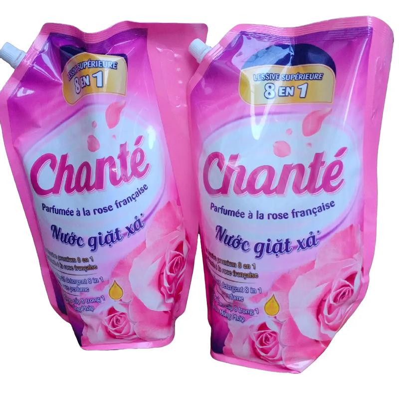 Nước giặt Xả cao cấp 8 trong 1 Chanté hương hoa hồng pháp túi 3,05kg