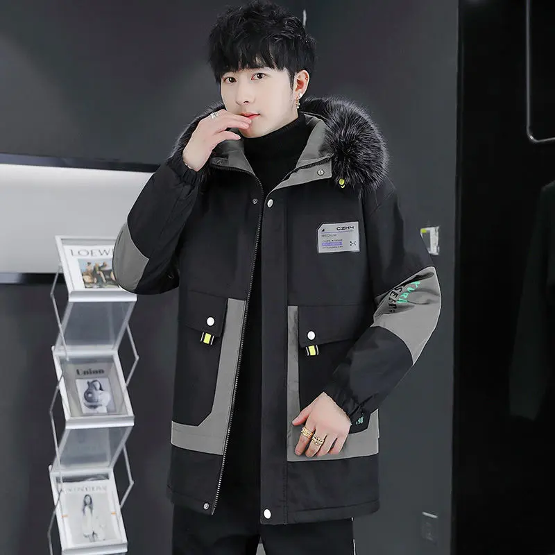 Áo Khoác Đệm Cotton Dày Lót Lông Cừu Cho Nam, Áo Khoác Mùa Thu Đông, Anorak, Áo Khoác Đệm Cotton Cho Học Sinh Trẻ, Áo Khoác Đệm Cotton Mỏng Và Dày Tùy Chọn