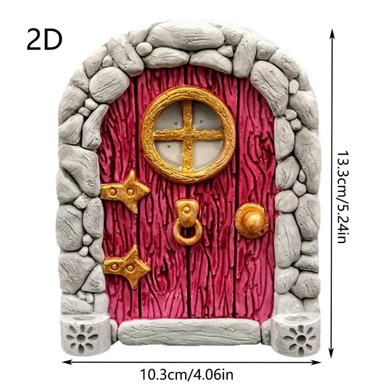 Creative Door Design Garden Decor, Wood Fairy Garden Accessories, Micro Landscape Decoration, Suitable for Outdoor Garden Lawn Decoration 5