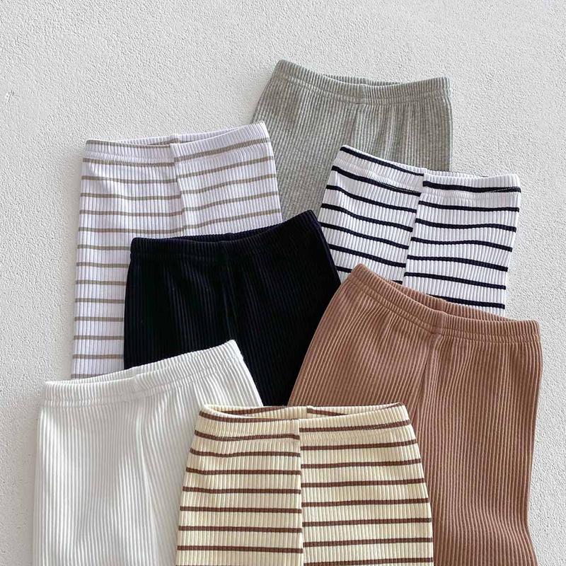 Product Introduction of Children's base pants for autumn and winter, Korean style, with fleece, long pants for boys and girls, 0-2 years old, striped, ins 16