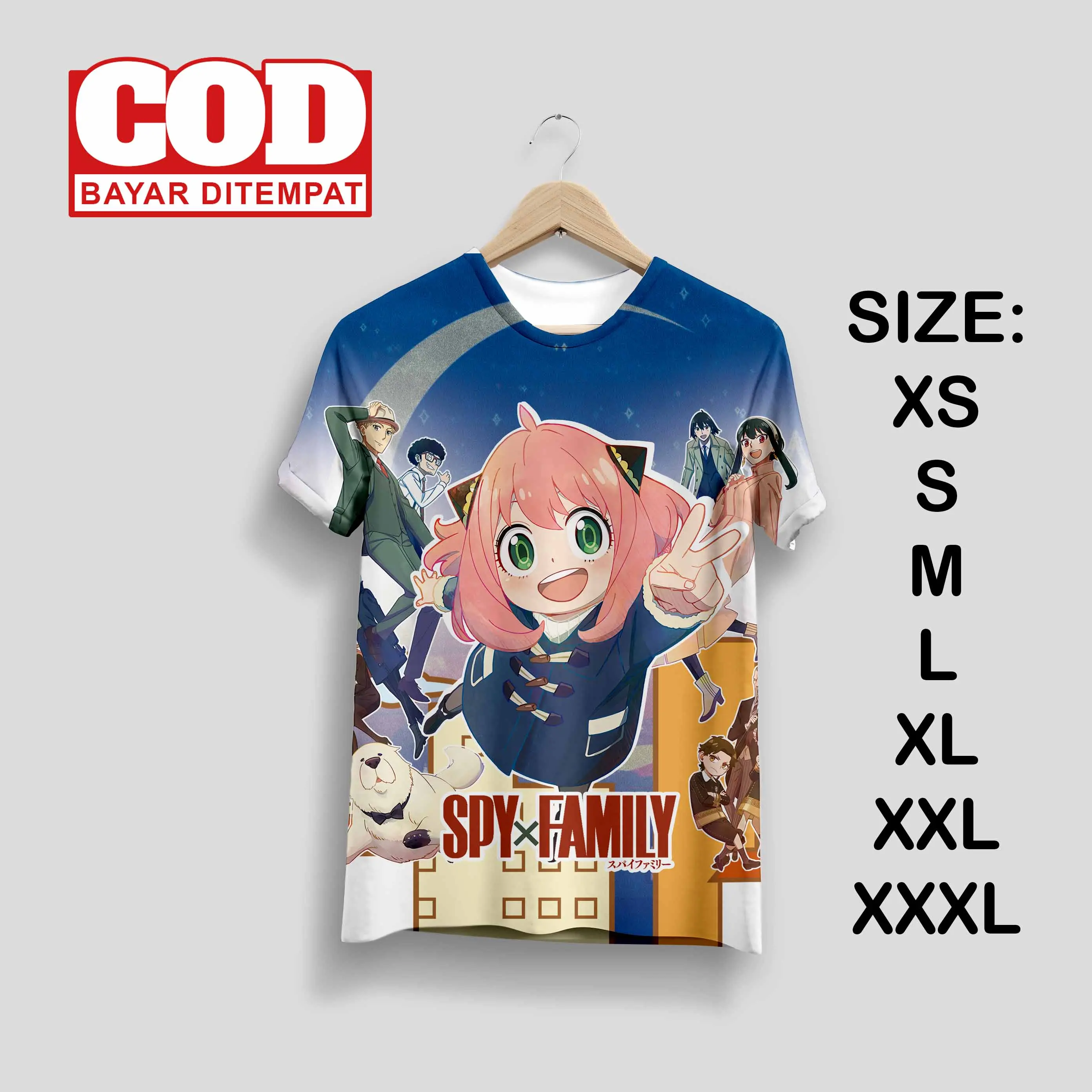 KAOS DEWASA FULLPRINT | ANYA FORGER | SPY X FAMILY