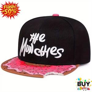 หมวกเบสบอล ปีกแบน Unisex สำหรับผู้หญิงและผู้ชาย สไตล์ฮิปฮอป หมวกผ้าใบลายการ์ตูน มีสีฟ้า สีเหลือง สีชมพู และสีดำ ผู้หญิง หมวก เบสบอล แฟชั่น แดด