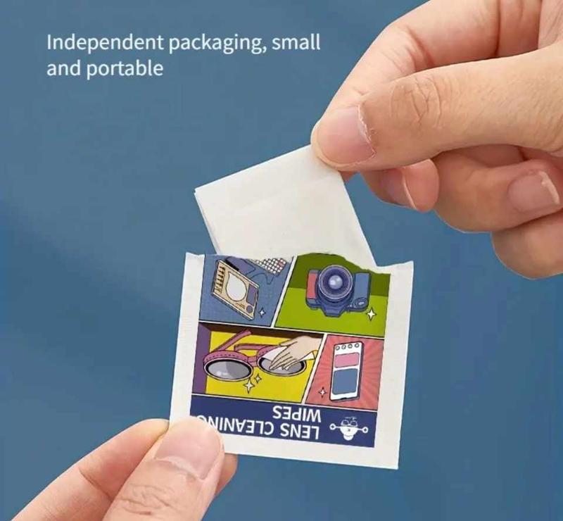 Product Introduction of 100pcs Disposable Glasses Lens  Cleaner Wet Wipes in a Box 16