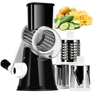 3イン1多機能ロータリーチーズおろし器、手動野菜スライサー（ニンジン、キューキュン、ポテト用）、バレンタインデーギフト