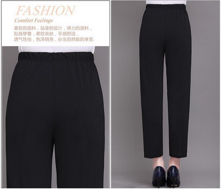 Product Introduction of Quần trung niên nữ ống đứng, quần trung niên cho các chị các mẹ Women Đen Voi Tim 8