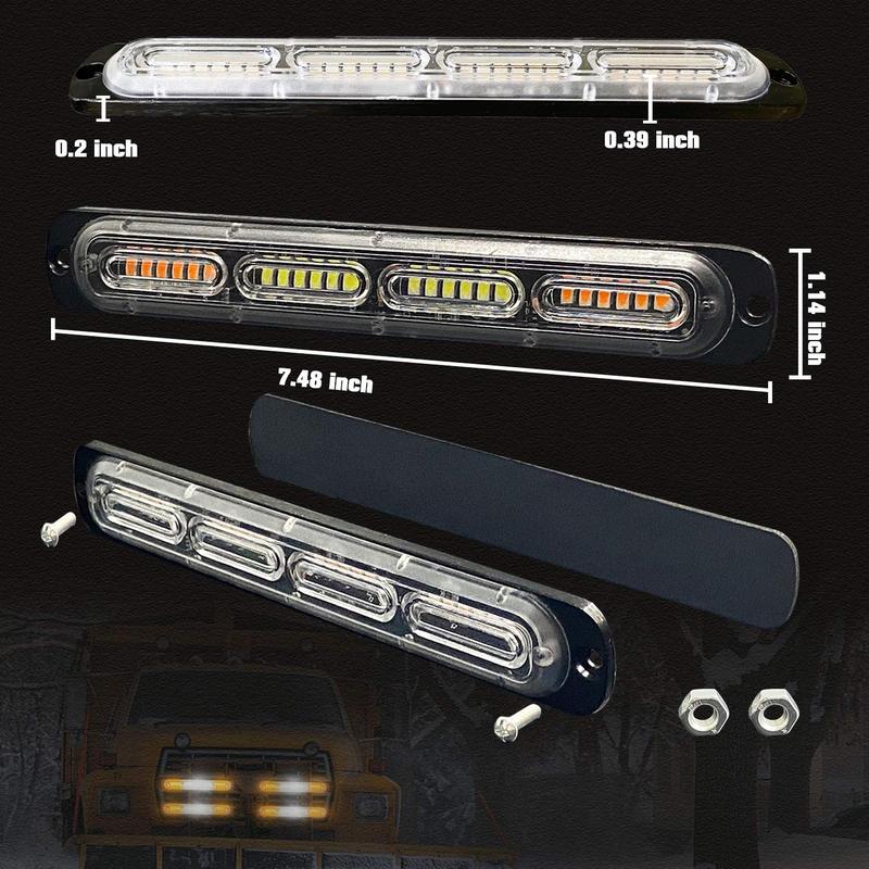 24LED Car Emergency Strobe Lights Hazard Warning Beacon Lights Car Flashing Lights Side Lamp 12V-24V 5
