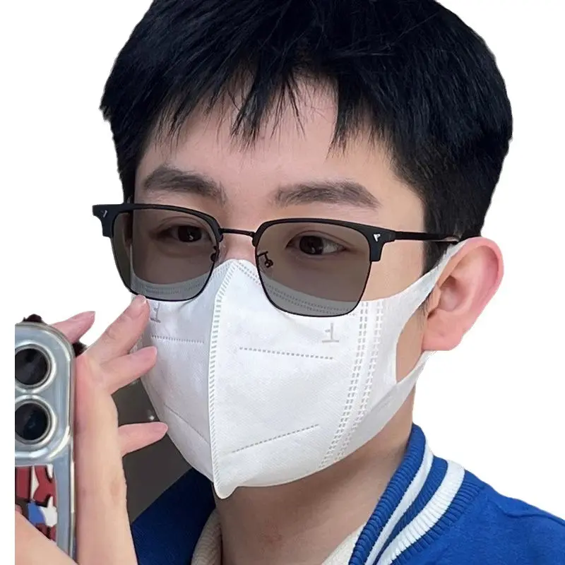 Kính Mắt Đổi Màu, Chống Ánh Sáng Xanh, Dành Cho Nam Giới, Kính Nửa Gọng Thời Trang, Phong Cách Đẹp Trai Thường Ngày Kính Mắt Đổi Màu, Hợp Xu hướng mắt kính sang chảnh kaca  mata kính cho nam kính gọng đen kính  chữ  v  nam gọng  oval 1