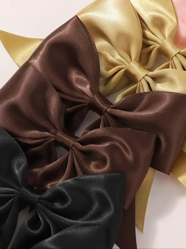 Solid Color Bow Decor Hair Clip, Elegant Fashion Hair Accessories for Women & Girls, Minimalist Headwear Suitable for Thick Hair 4