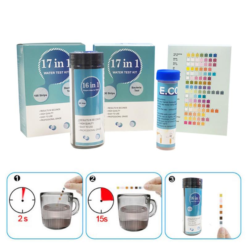 ZHISI 100 Pcs Water Test Strips 16-in-1 Aquarium Water Quality Test Strips for Check 3