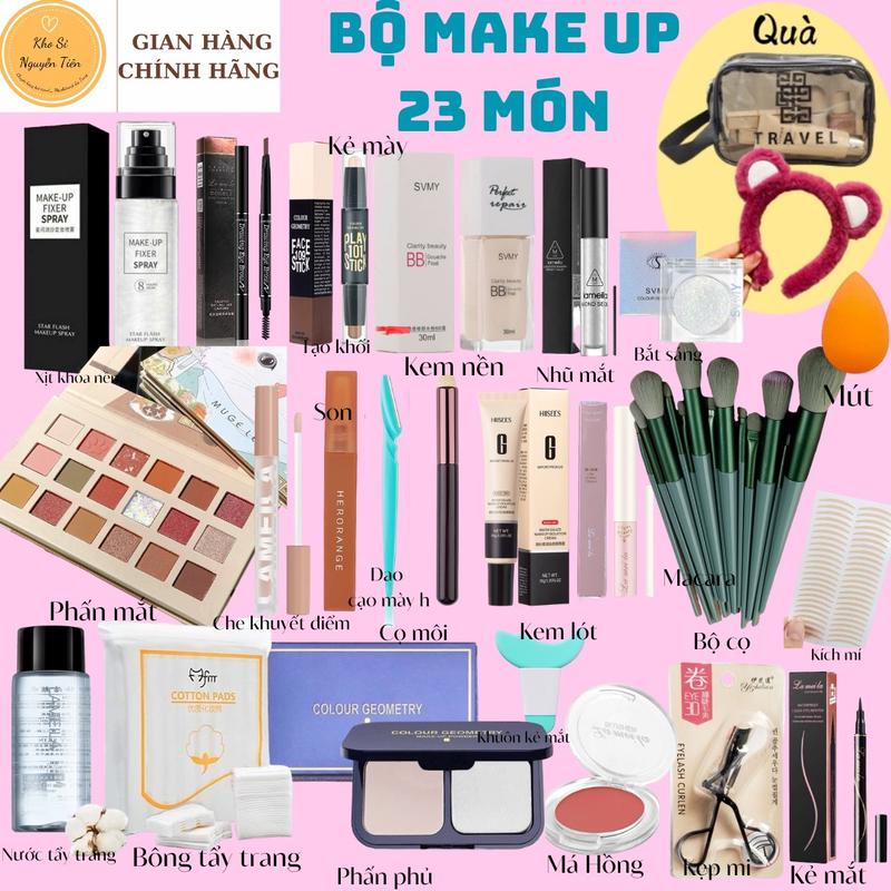 MUA 1 TẶNG 2 Bộ trang điểm mặt 23 sản phẩm Cao Cấp Lameila Kèm Mút Tán Kem Nền Siêu Yêu Giúp Bạn Tự Tin Make-up Xinh Đẹp.