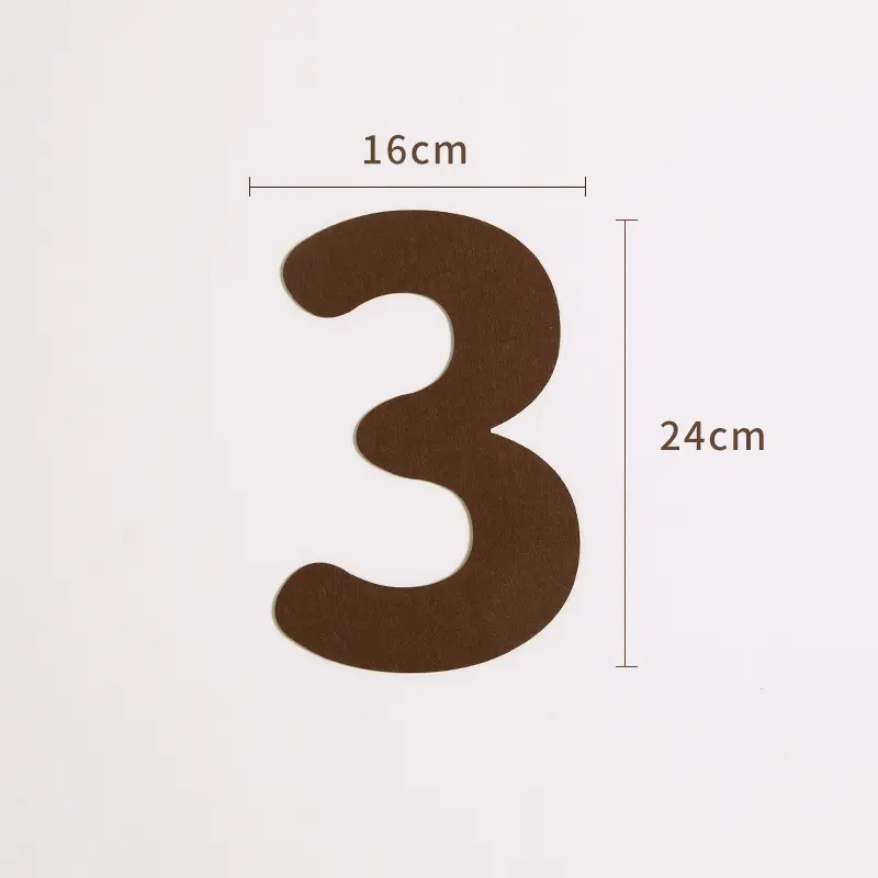 Số Tuổi chất liệu nỉ dạ màu nâu tây cao 24 cm trang trí Sinh Nhật phong cách Hàn Quốc Tranh 4