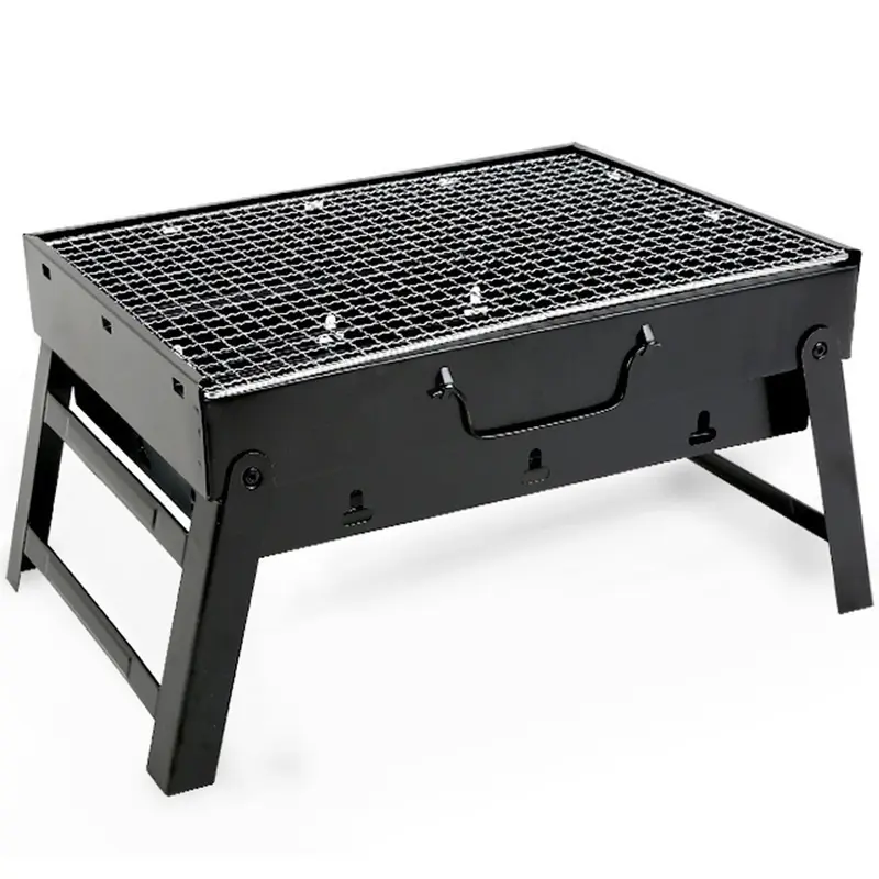 Bếp Nướng Than Nướng Thịt Cầm Tay Có Thể Gập Lại Bếp BBQ Đốt Gỗ Bằng Thép Không Gỉ Để Cắm Trại Ngoài Trời Bếp Nướng Nấu Ăn Dụng Cụ Cho Dã Ngoại Bãi Biển Sân Sau 2