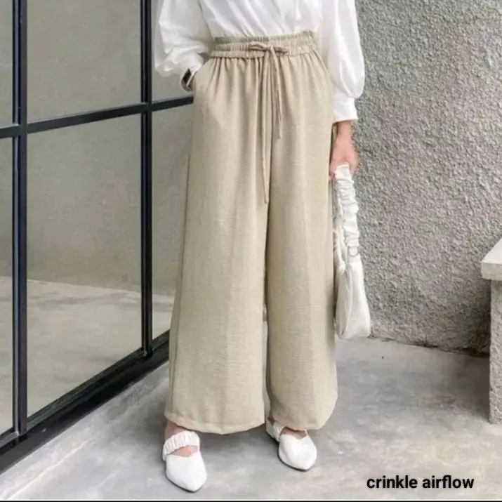 celana kulot crinkle kringkel premium 70rb dapat 3 pcs Santai Airflow 2