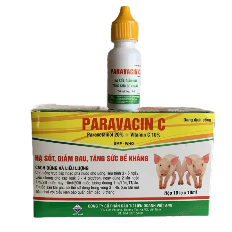 Combo 2 lọ PARAVACIN C 10ml hạ sốt giảm đau tăng đề kháng