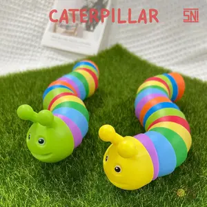 Mainan Anak Puzzle Caterpillar Ulat Plastik Edukasi Toy Sensory Motorik Animal Lucu