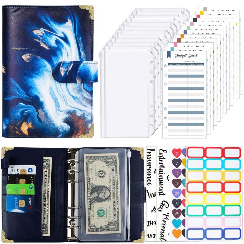 Product Introduction of Portable Save Money Budget Binder with Zipper A6 Money Organizer for Cash PU Leather Large Capacity Budget Planner Organizer 11