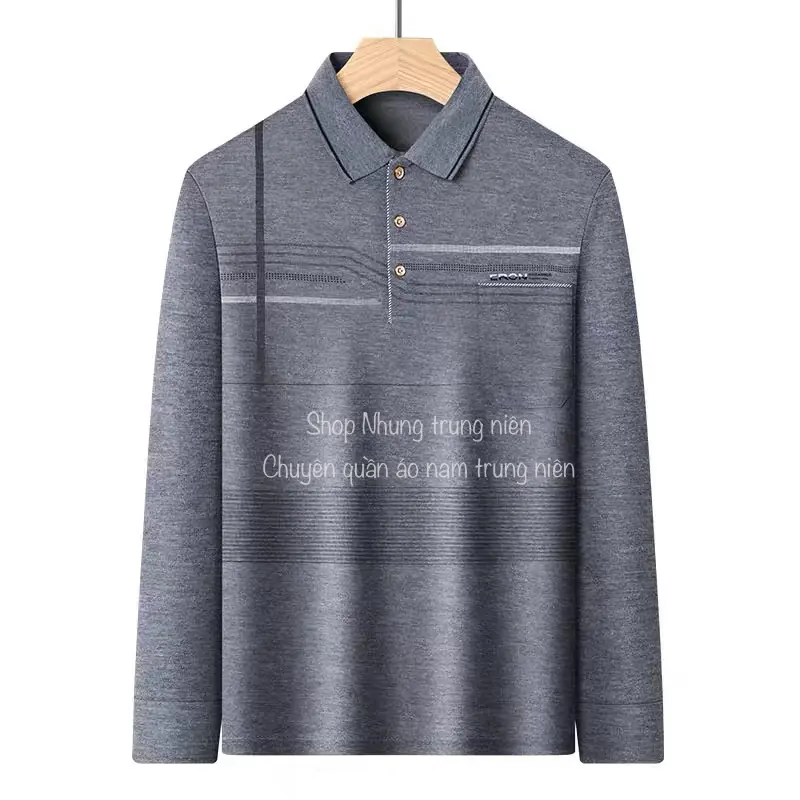 Áo Phông Dài Tay Nam Trung Niên Hàng Quảng Châu ẢNH THẬT Menswear Voi Polo Shirt 6