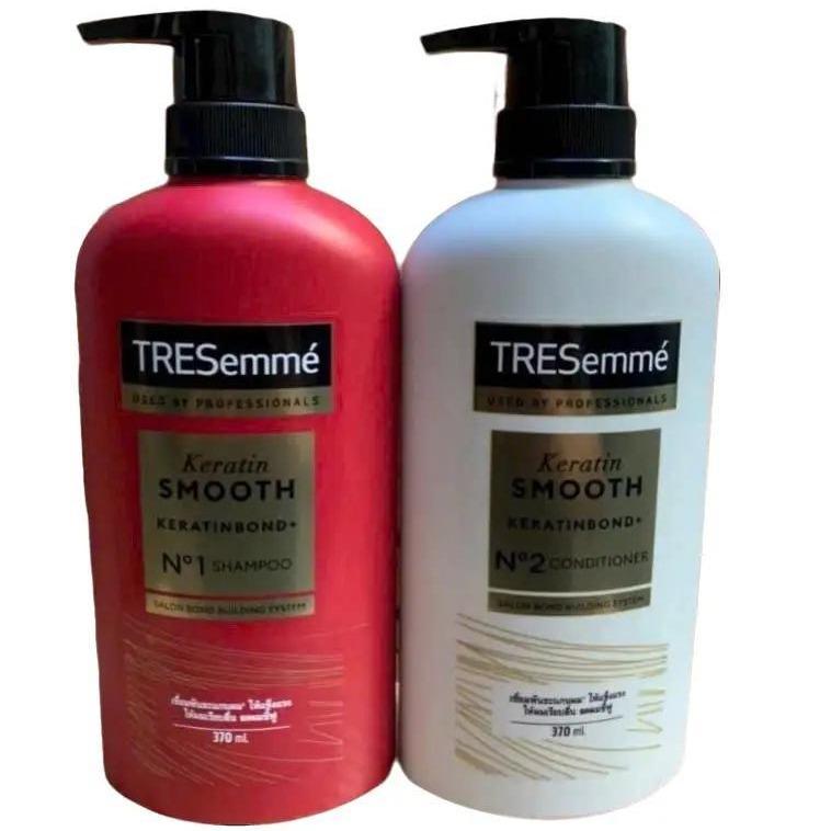 Combo Dầu Gội + Xả Tresemme Thái Lan KERATIN SMOOTH 370ml - Dành Cho Tóc Mềm Mượt