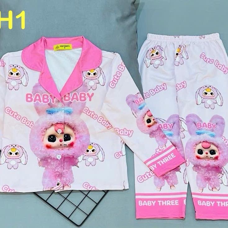 Pizama MÃ A28 cho bé gái từ 12kg-42kg, áo dài quần dài, chất thun lạnh co gian bốn chiều
