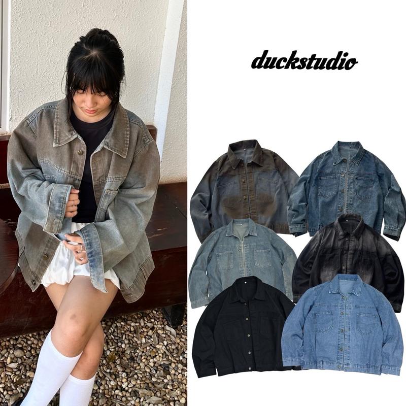 (DUCK STUDIO) Áo Khoác Jean Form BOXY Nam Nữ Unisex Jacket Top