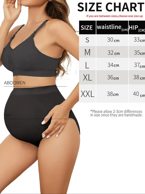 Maternity High Waist Seamless Underwear, Breathable Plain Panty for Daily Wear, Pregnant Summer Knicker Multipack, Pregnancy Supplies, Underwear for Women, Panties for Women, Prenatal Maternity Clothing 1