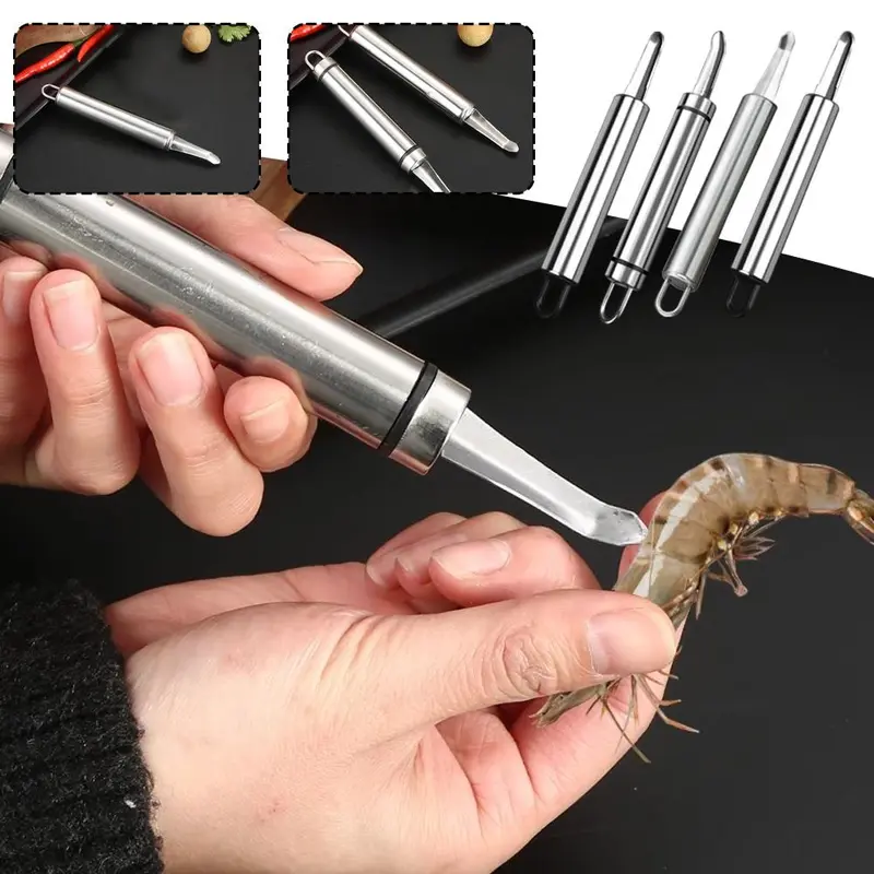Dụng Cụ Bóc Vỏ Và Tách Lõi Tôm, Đa Chức Năng, Làm Bằng Thép Không Gỉ, Thích Hợp Cho Longan Và Liti, Cầm Tay, S2S3 3