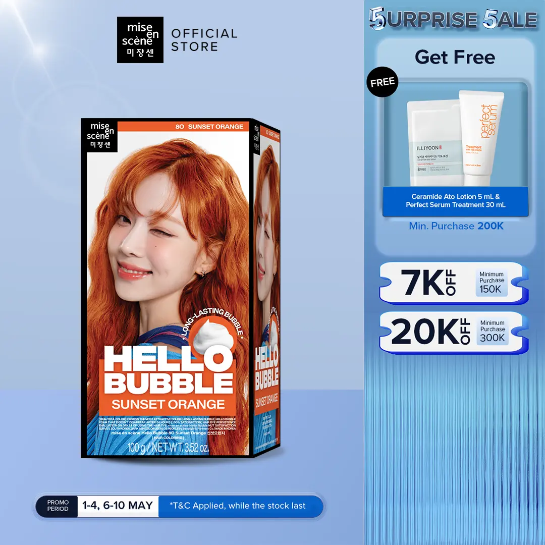 NEW mise en scene Hello Bubble - Hair Color 2024 Pewarna Rambut dengan Bentuk Bubble Foam Warna Tahan Lama dan Terlihat Alami