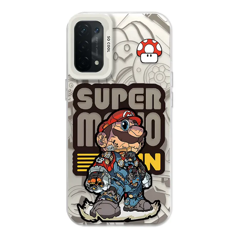 Casing hp OPPOA74(4G)/F19(4G)/F19S/A95(4G)/RENO6LITE(4G) case Mario Merek trendi Kartun Menjual seperti kue panas Senior Baru Model pria Scrub laser Semua termasuk kerak Casing ponsel 5