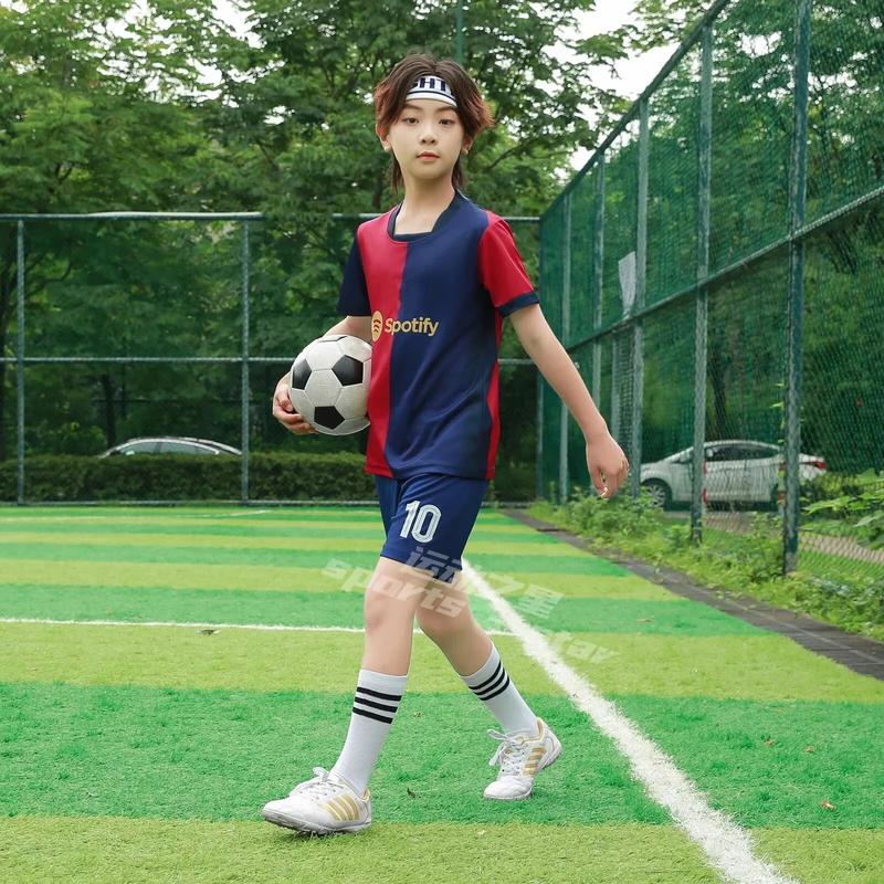 Product Introduction of Children's sports suit boy girl  Barcelonas Fans shirt Training wear games rugby Football Shirt   Kids Child Sets Kit uniform 6