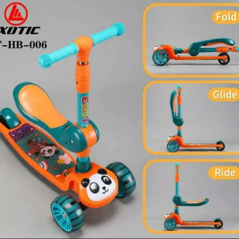 Skuter Duduk Exotic ET HB-006 Scooter Lipat HB006 Sekuter Anak HB 006 Musik Roda Tiga Otoped 0