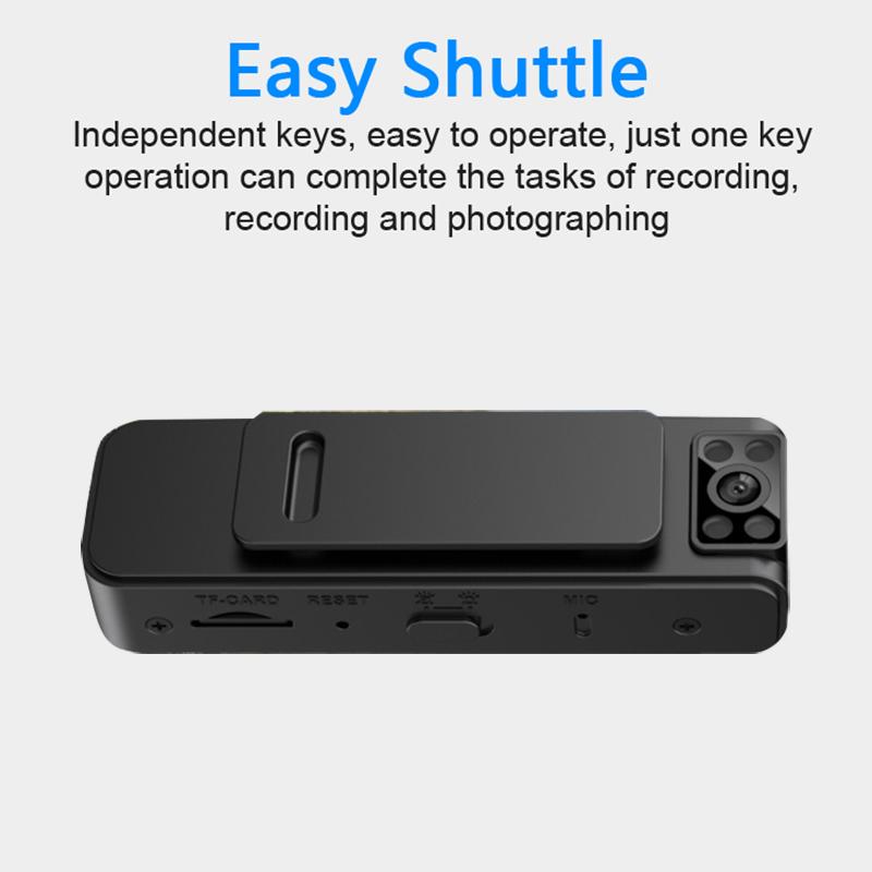 Máy ảnh bỏ túi, độ phân giải HD 1080p, Vlog và Mini Camera thể thao, có từ tính, kẹp lưng, thích hợp cho mũ bảo hiểm, du lịch, xe đạp và sử dụng lái xe, hỗ trợ thẻ TF 3